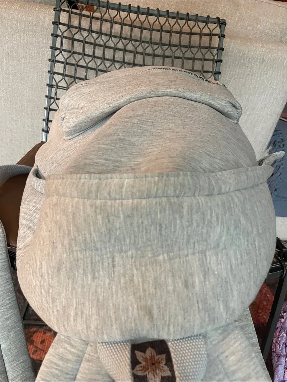 GAP Gray Everyday Backpack - Minimal Design Sweatshirt Material Travel Jersey